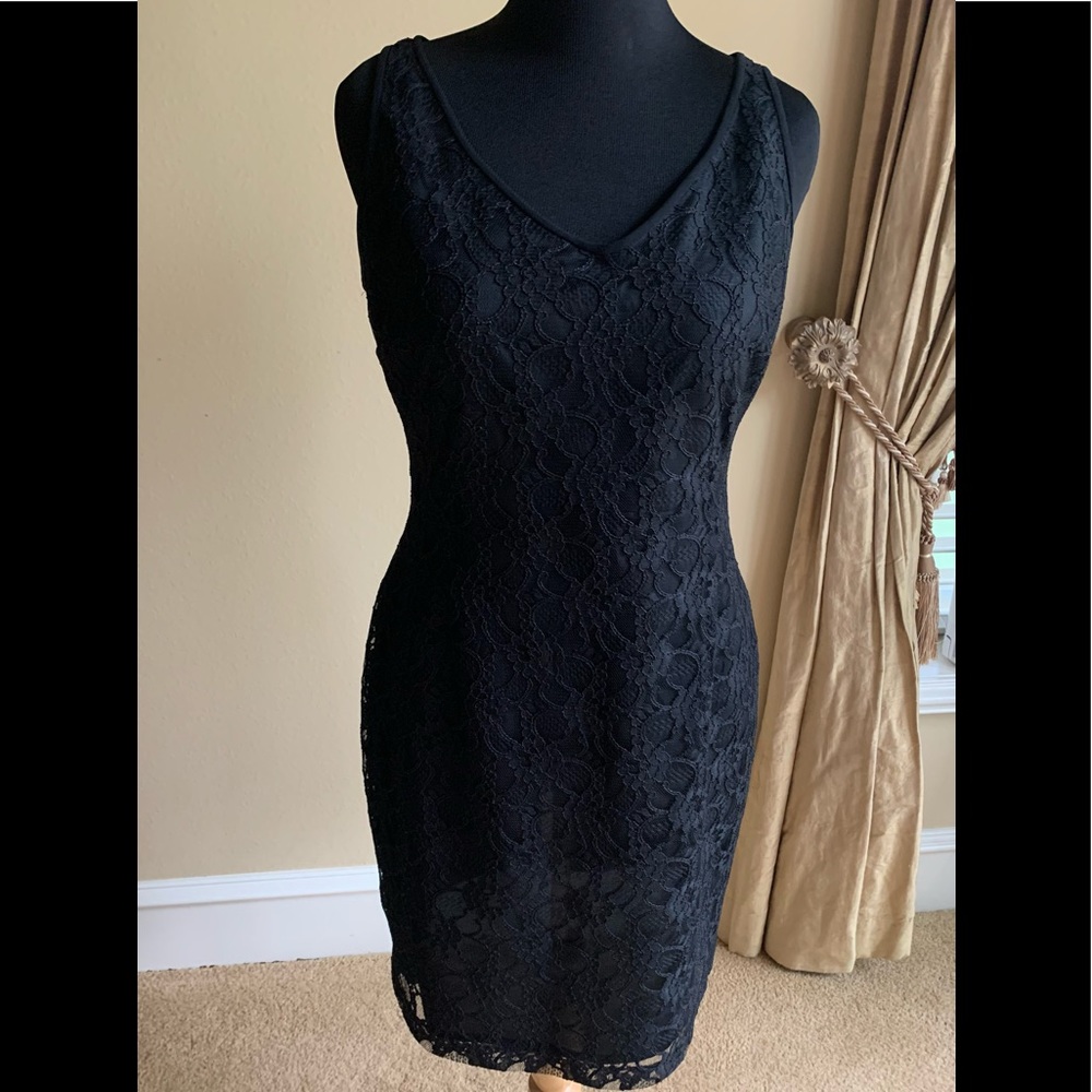jones new York Little Black Elegant dress 14 EUC